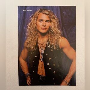 White Lion Mike Tramp Pinup - Blonde Rock Star Portrait, Black Vest